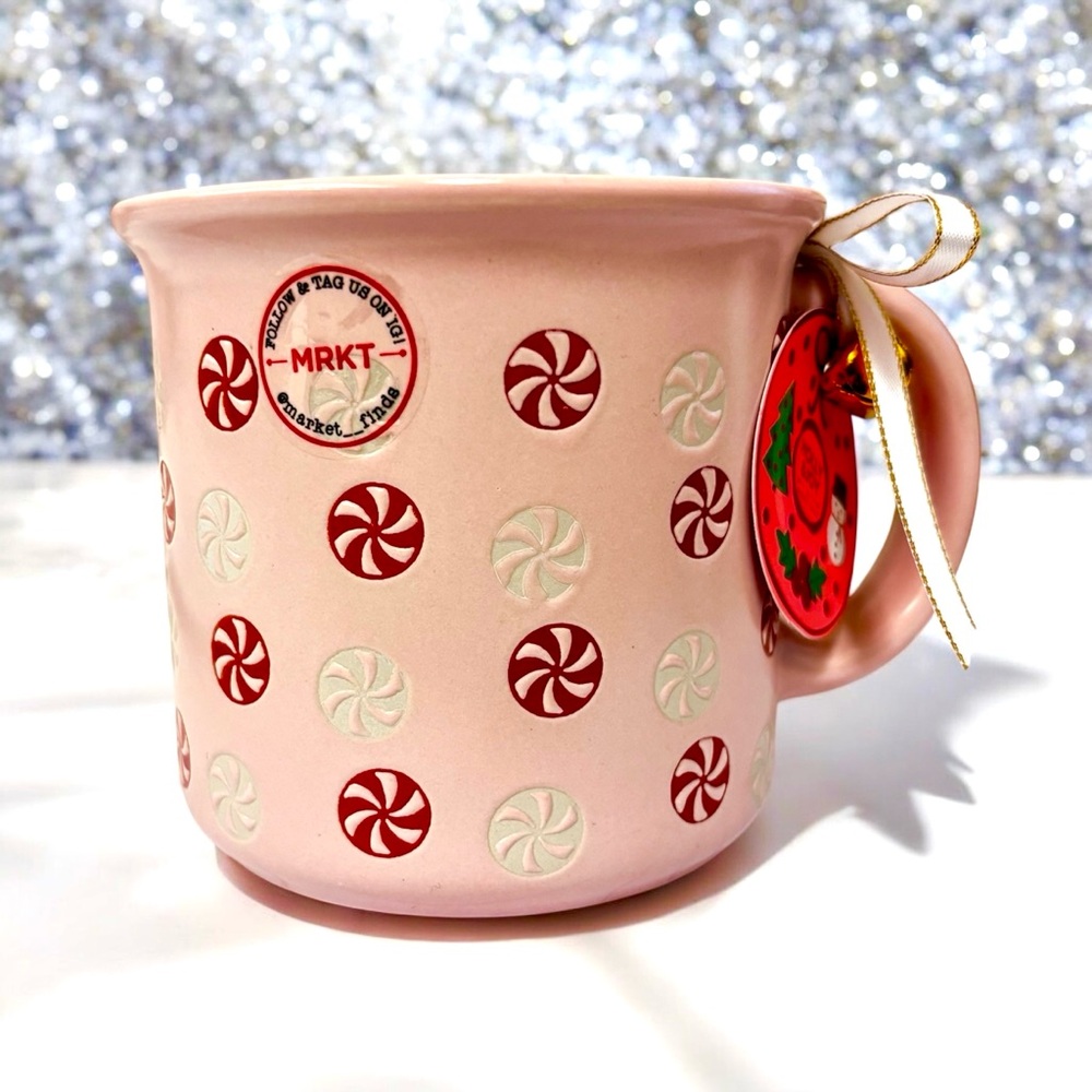 Pink Christmas Peppermint Candy Mug NWT